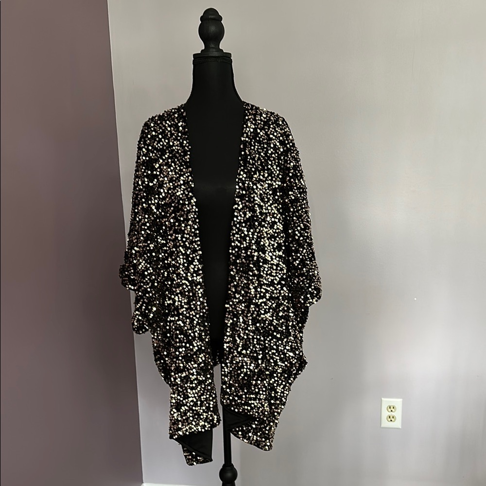Torrid Metallic Gold Sequin Shrug